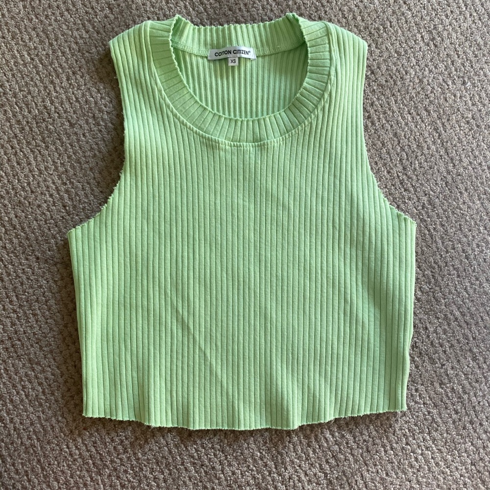 Cotton citizen ribbed neon crop top